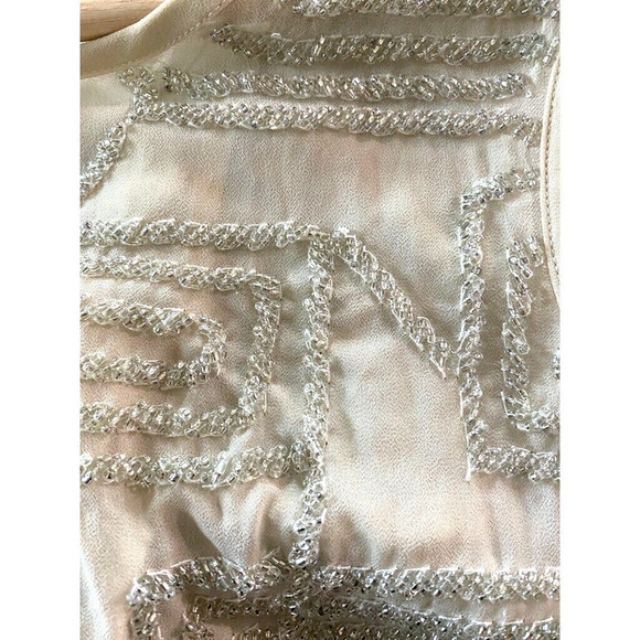 River Island - Sexy beige sequin open back sleeveless formal top women's size 6 - Picture 4 of 8